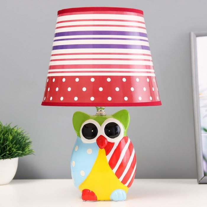 Настольная лампа  Настольная лампа "Совушка" Е14 40Вт цветной 20х20х32см