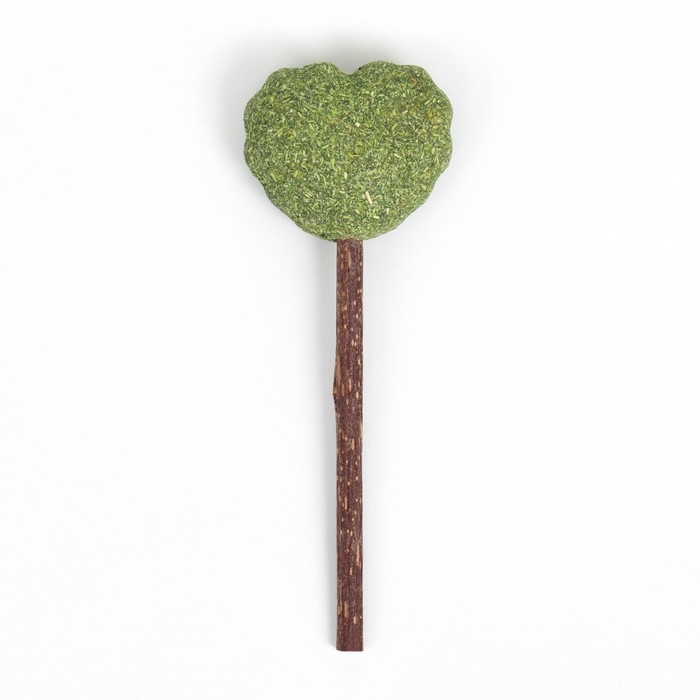 Игрушка для кошек из кошачьей мяты  Игрушка для кошек из кошачьей мяты "Сердце" на палочке из мататаби, 13 см