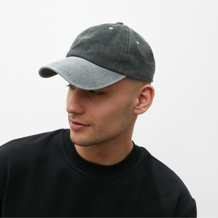 Кепка мужская MINAKU, цвет черный/серый, р-р 56-58 Кепка мужская MINAKU, цвет черный/серый, р-р 56-58