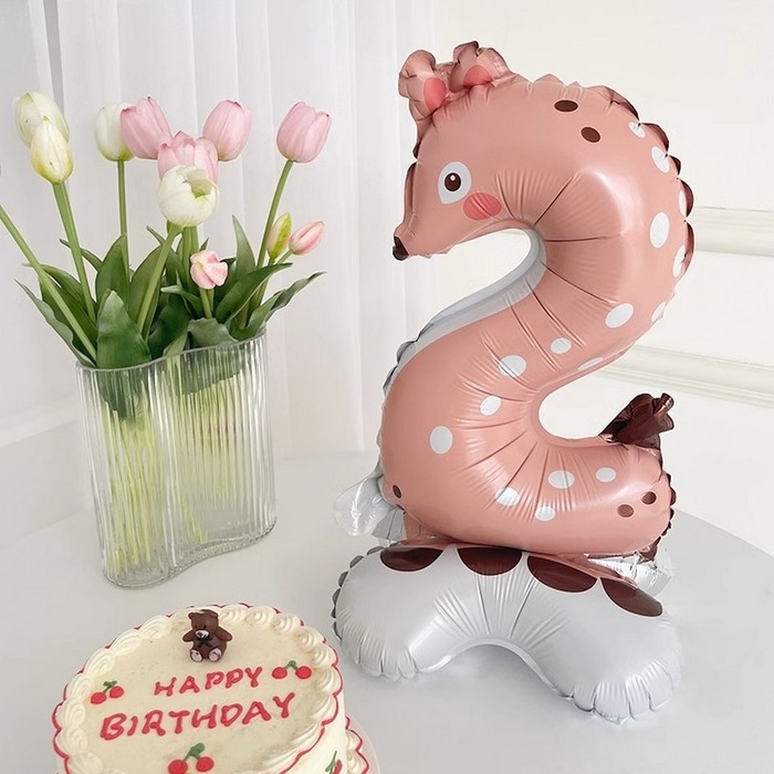 Шар фольгированный 24 Шар фольгированный 24" «Цифра 2» на подставке, оленёнок