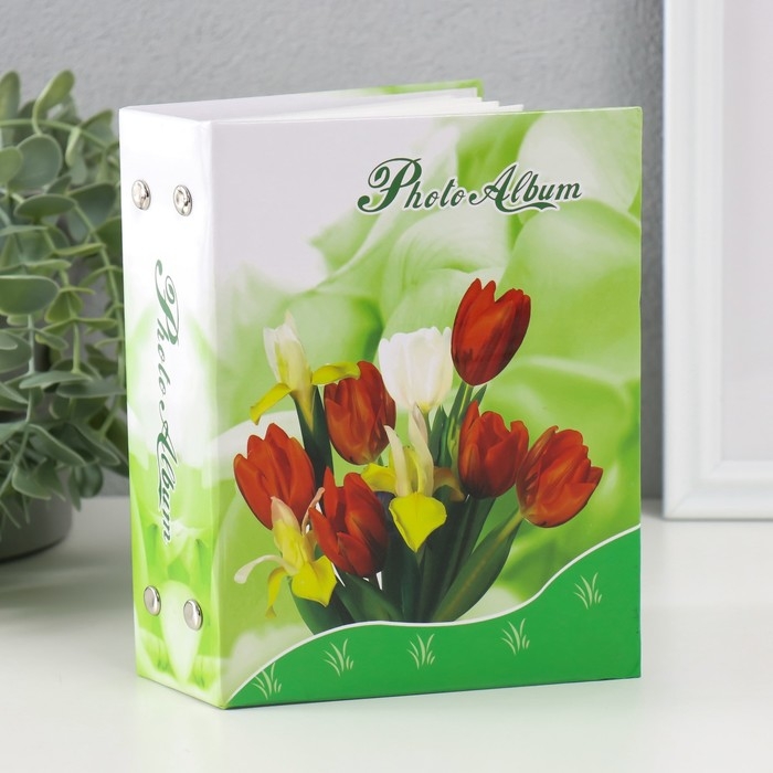 Фотоальбом на 100 фото 10х15 см Фотоальбом на 100 фото 10х15 см "Цветы" МИКС 16,5х12х5 см