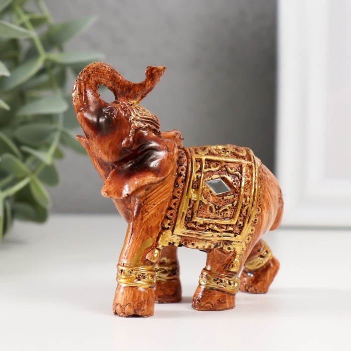 Сувенир полистоун Сувенир полистоун "Слон под дерево в серебристой попоне" МИКС 7,5х6х3,2 см