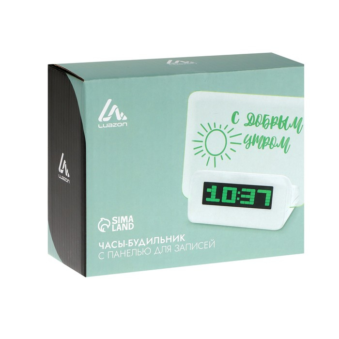 Будильник Luazon LB-16 Будильник Luazon LB-16 "Послание", с маркером, подсветка зеленого цвета, белый