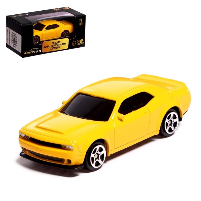 Машина металлическая DODGE CHALLENGER SRT DEMON, 1:64, цвет жёлтый Машина металлическая DODGE CHALLENGER SRT DEMON, 1:64, цвет жёлтый