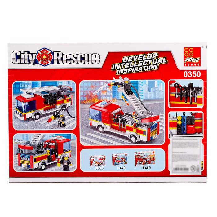 Конструктор «Пожарная машина», 196 деталей Конструктор «Пожарная машина», 196 деталей