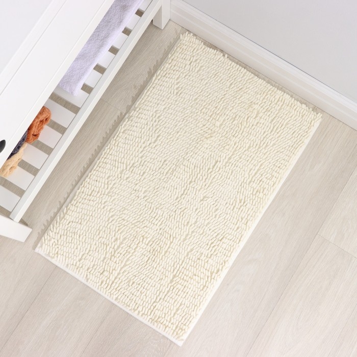 Коврик для дома Доляна «Букли длинные», 50×80 см, цвет молочный