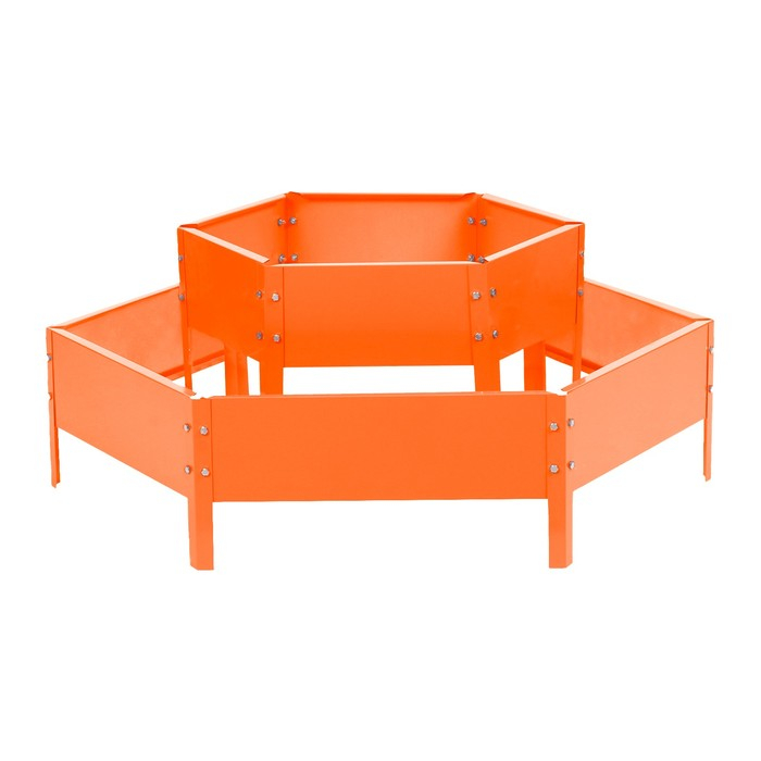 Клумба оцинкованная, 2 яруса, d = 60–100 см, h = 30 см, оранжевая, Greengo Клумба оцинкованная, 2 яруса, d = 60–100 см, h = 30 см, оранжевая, Greengo