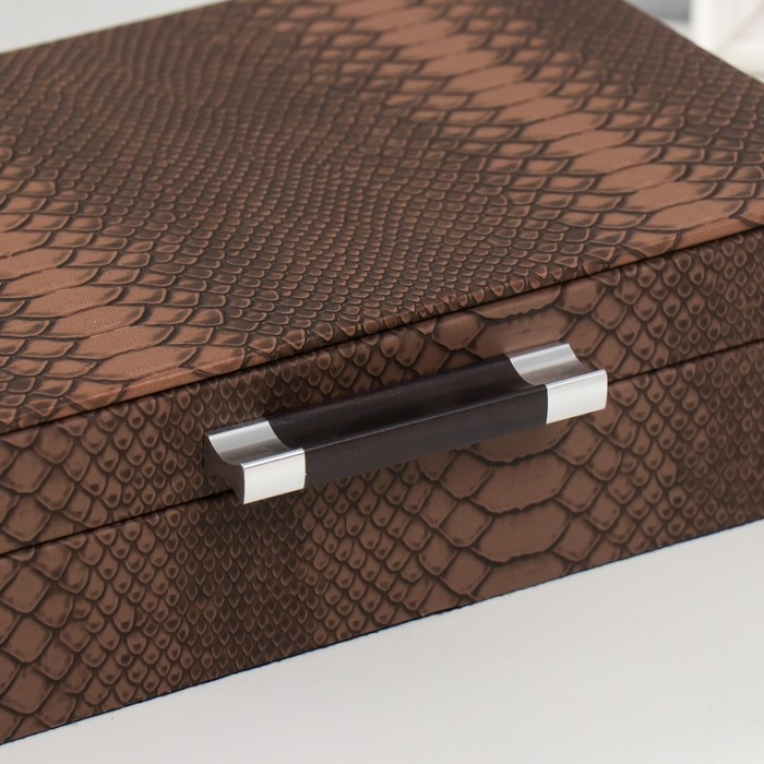 Шкатулка дерево кожзам Шкатулка дерево кожзам "Кофейный питон" 25х15х6,5 см