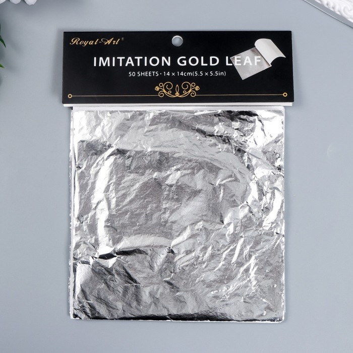 Поталь для декорирования набор 50 листов Поталь для декорирования набор 50 листов "Серебро" 14х14 см в пакете