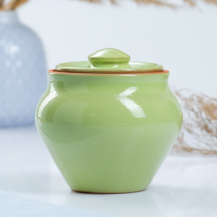 Набор  Набор "Вятская керамика №2" 6х0,5 + ухват + полка, салатовый