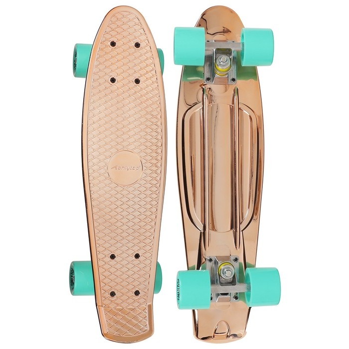 Пенниборд ONLYTOP, 56х15 см, колёса PU 60х45 мм, алюминиевая рама, цвет бронзовый Пенниборд ONLYTOP, 56х15 см, колёса PU 60х45 мм, алюминиевая рама, цвет бронзовый