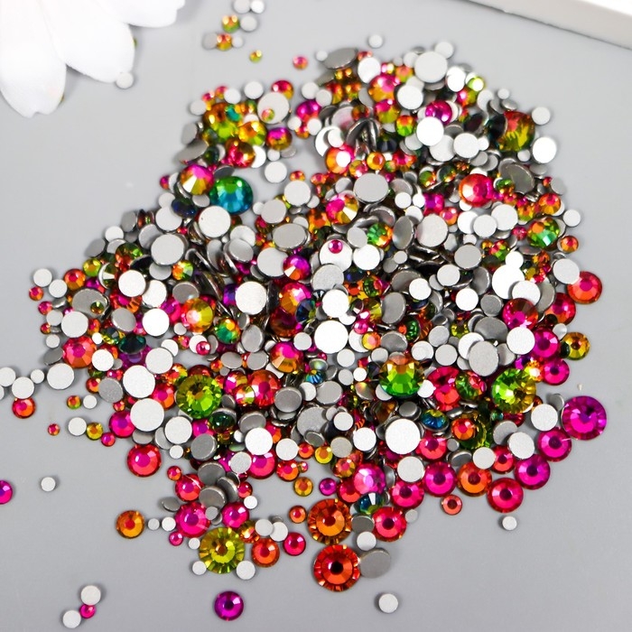 Декор для творчества стекло Декор для творчества стекло "Стразы усечённый конус. Хамелеон" d=1,5-6,5 мм набор 1000 шт
