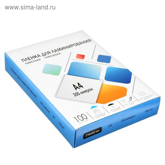 Пленка для ламинирования A4 216х303 мм, 250 мкм, 100 штук, глянцевые, Гелеос Пленка для ламинирования A4 216х303 мм, 250 мкм, 100 штук, глянцевые, Гелеос