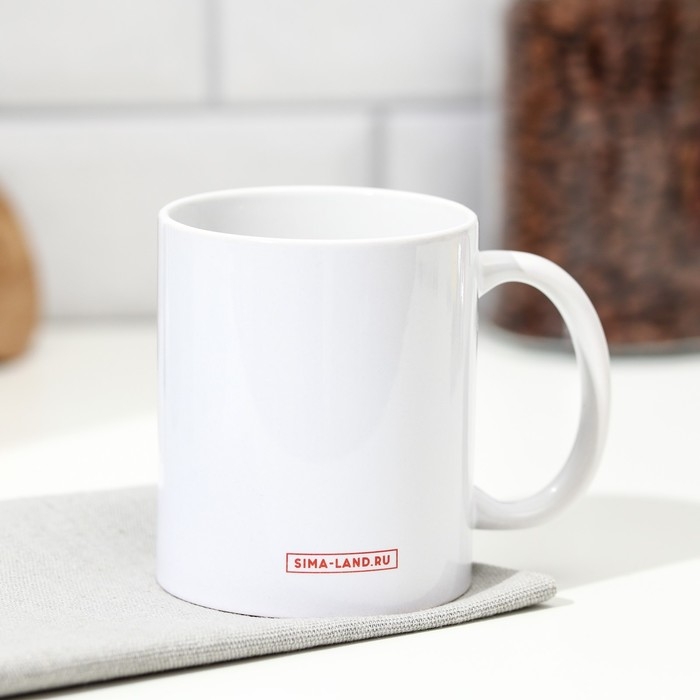 Кружка сублимация "Владимир" кот в галстуке, 320 мл, с нанесением