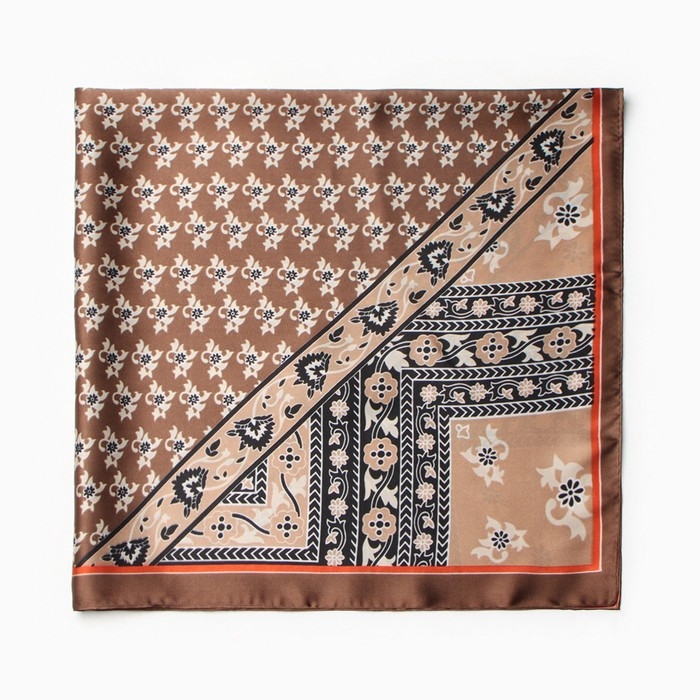 Платок женский MINAKU 70*70 см, коричневый Платок женский MINAKU 70*70 см, коричневый