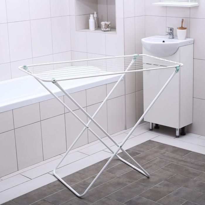 Сушилка для белья напольная складная, рабочая длина 10 м, цвет белый Сушилка для белья напольная складная, рабочая длина 10 м, цвет белый