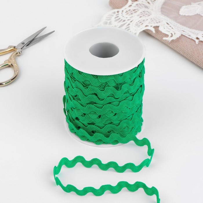 Тесьма отделочная «Вьюнчик», 5 мм, 27 ± 1 м, цвет зелёный Тесьма отделочная «Вьюнчик», 5 мм, 27 ± 1 м, цвет зелёный