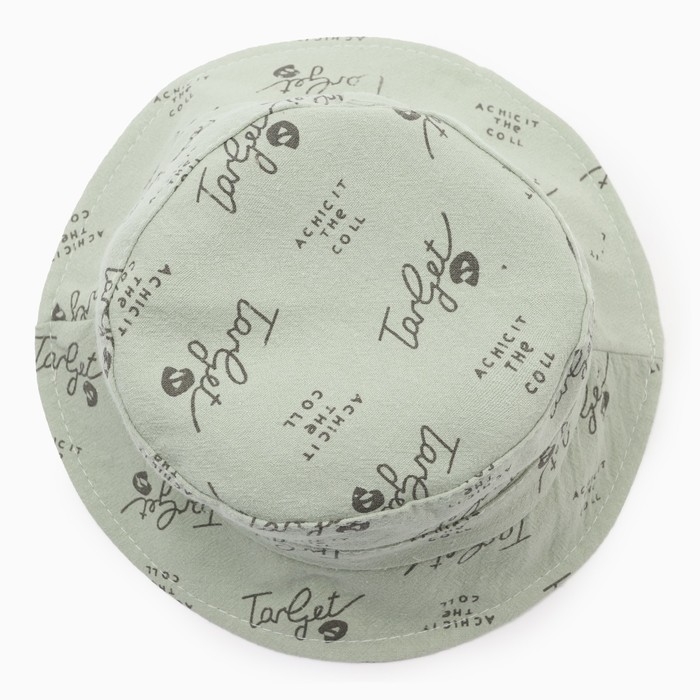 Панама детская Панама детская "Надписи" MINAKU, цв,зелёный , р-р 48-50