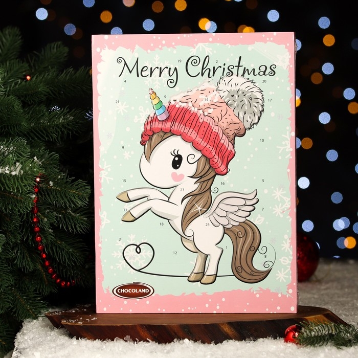 Новый год. Адвент-календарь с мини-плитками из молочного шоколада Magic Cute UNICOR, МИКС, 50 г Новый год. Адвент-календарь с мини-плитками из молочного шоколада Magic Cute UNICOR, МИКС, 50 г