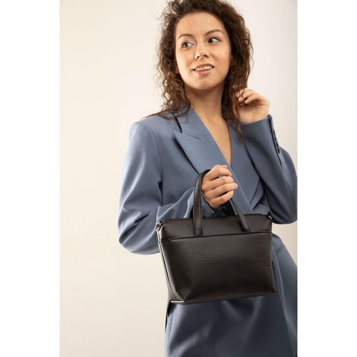 Сумка-тоут на молнии, цвет чёрный