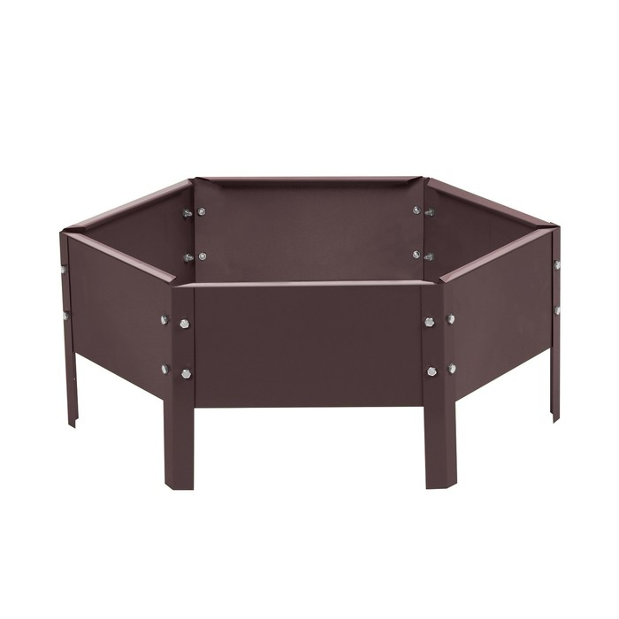 Клумба оцинкованная, d = 60 см, h = 15 см, коричневая, Greengo Клумба оцинкованная, d = 60 см, h = 15 см, коричневая, Greengo