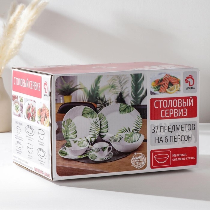Сервиз столовый «Бархатная роза», 37 предметов, стеклокерамика Сервиз столовый «Бархатная роза», 37 предметов, стеклокерамика