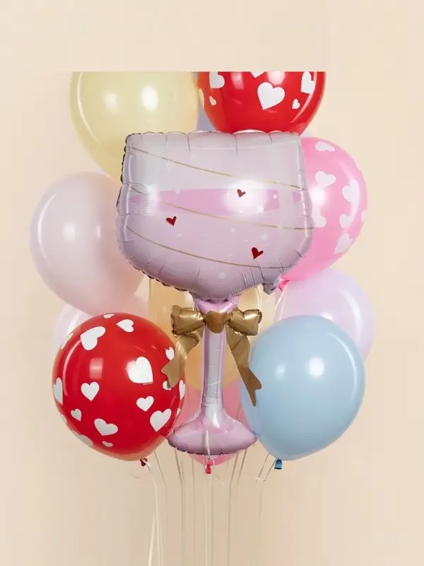 Воздушный шар фольгированный 35" &laquo;Бокал розовый&raquo;, фигура