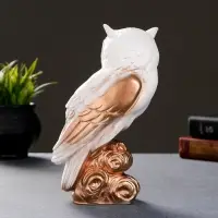 Фигурка гипс &laquo;Сова&raquo;, белая, 11&times;22&times;9 см