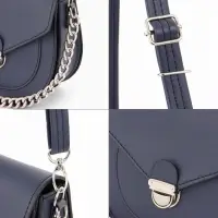 Сумка женская мессенджер TEXTURA на клапане, 17&times;10&times;18 см, синяя