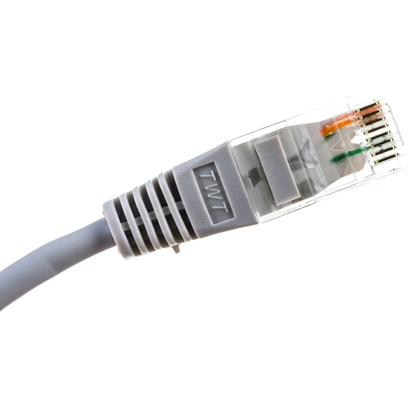 Патч-корд TWT TWT-45-45-2.0-GY UTP кат.5e, 2.0 м, серый