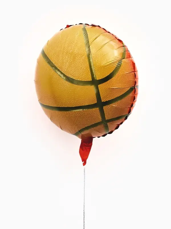 Воздушные шары фольгированные 17" круг "Баскетбольный мяч" набор 5 штук
