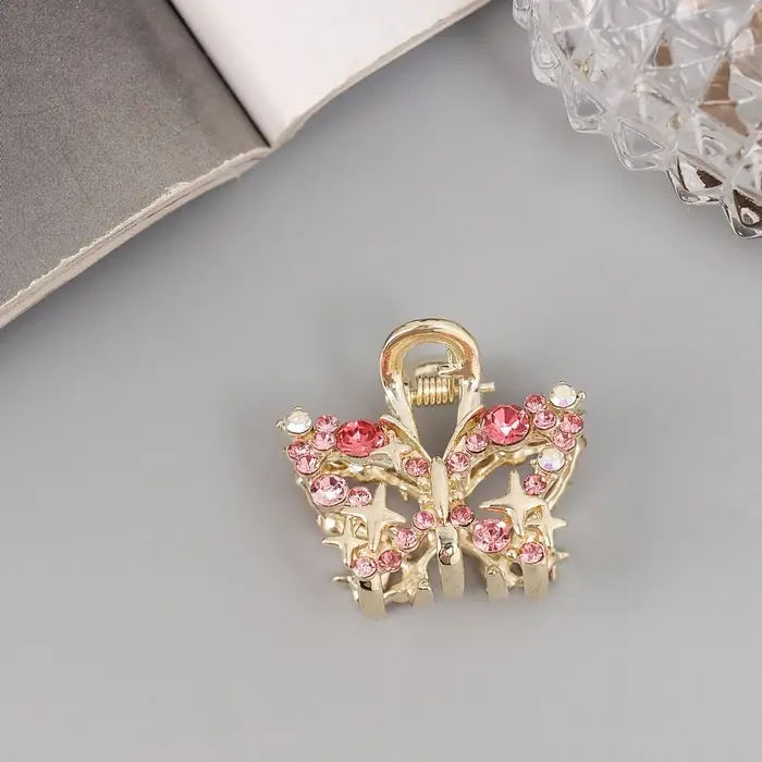 Крабик для волос &laquo;Селена галант&raquo;, бабочка, 3 см, золотистый