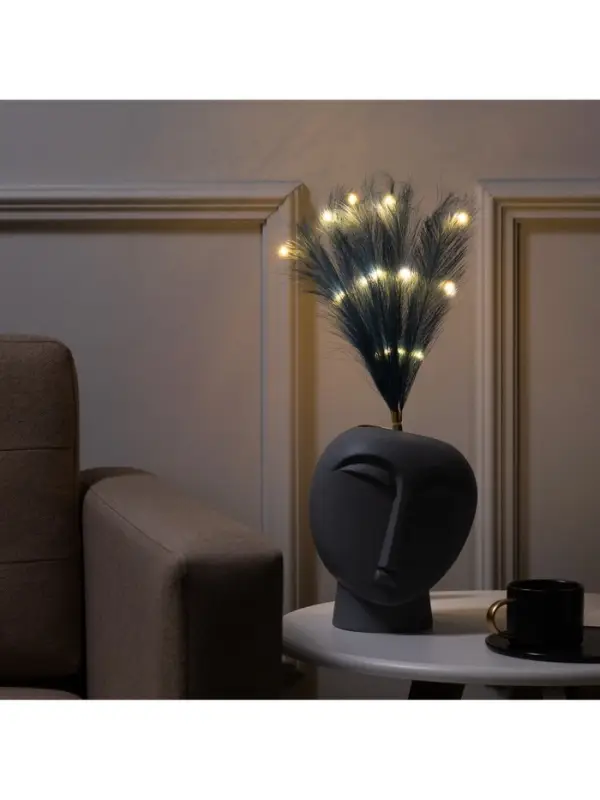 Ветка светодиодная лазурная, 56 см, 15 LED, от батареек AAх2, свечение тёплое белое