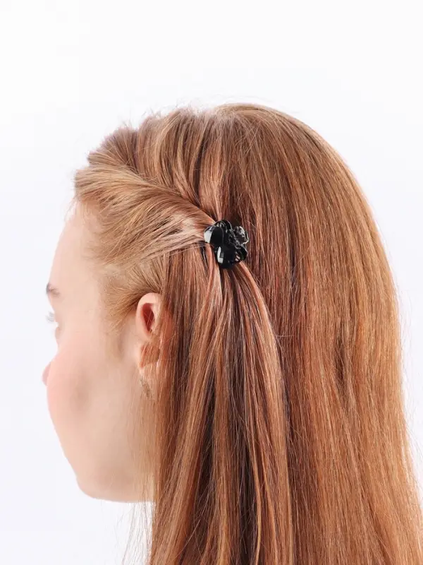 Крабик для волос «Чёрные кружева», бантик, 2.7 см, чёрный Крабик для волос «Чёрные кружева», бантик, 2.7 см, чёрный