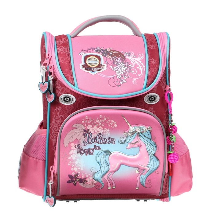 Ранец школьный Стандарт, раскаладной, 36 х 29 х 17 см, Across 191, наполнение: мешок, розовый ACR22-191-10 Ранец школьный Стандарт, раскаладной, 36 х 29 х 17 см, Across 191, наполнение: мешок, розовый ACR22-191-10