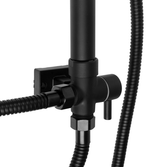 Душевая система ZEIN ZS-3F, смеситель, тропическая и ручная лейка 3 режима, латунь, черный Душевая система ZEIN ZS-3F, смеситель, тропическая и ручная лейка 3 режима, латунь, черный