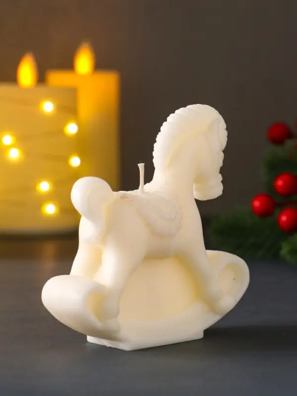 Декоративная свеча "Лошадка-качалка" (натуральный воск), 96*35*100