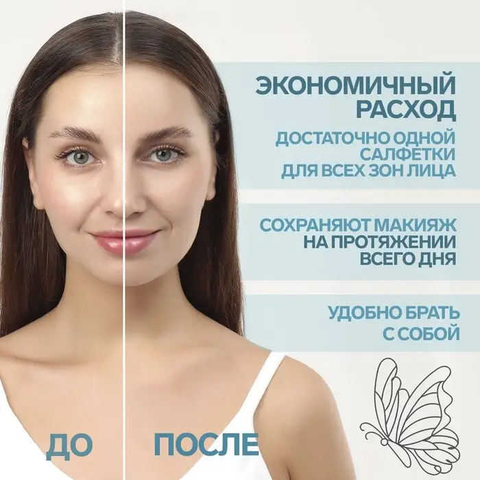 Матирующие салфетки &laquo;Colorful&raquo;, 50 шт., цвет голубой