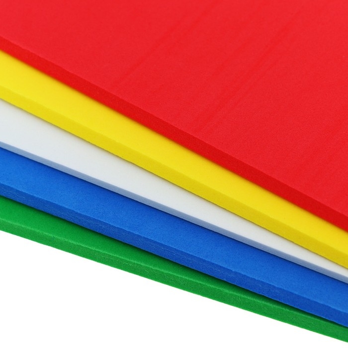 Фоамиран цветной A4 Фоамиран цветной A4 "deVENTE" 5 цветов х 5 листов, толщина 5 мм, пластиковый пакет с европодвесом