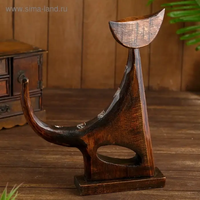 Сувенир дерево "Лунный кот" 35х28х5 см