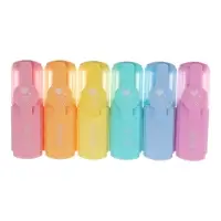 Набор маркеров текстовыделителей 6 цветов, в пластиковом пенале