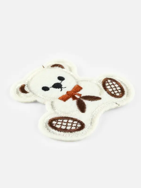 Термоаппликация &laquo;Мишка с бантиком&raquo;, 5.5&times;6 см, бежевая