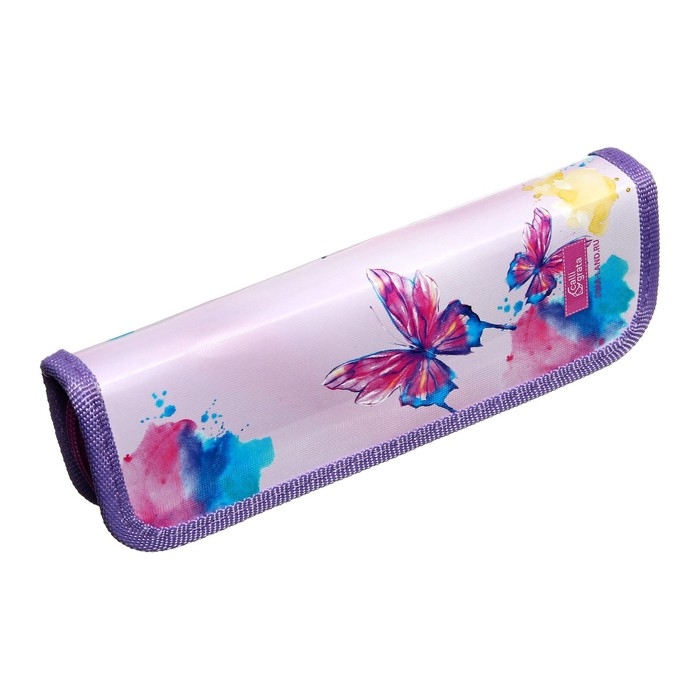 Пенал 1 секция, 55 х 205 х 25 мм, Calligrata Пенал 1 секция, 55 х 205 х 25 мм, Calligrata "Бабочки", ламинированный картон