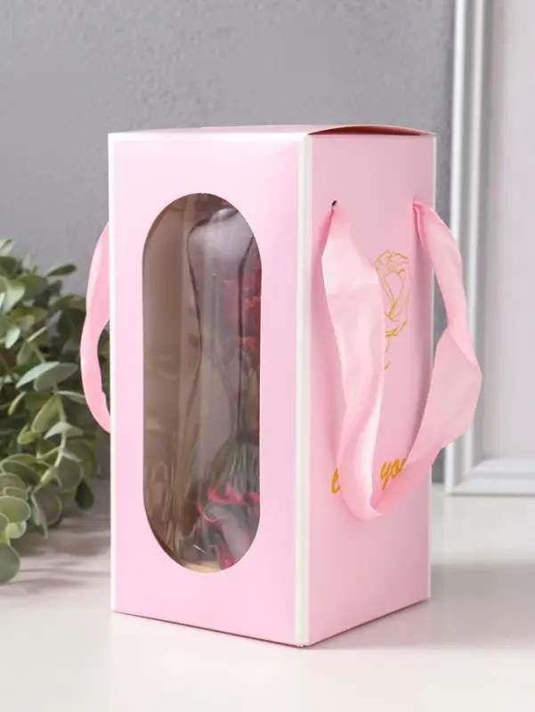 Фигурка световая колба RISALUX &laquo;Роза&raquo;, LED - ночник, 3&times;АG10, красный, 9.5&times;9.5&times;19.5 см