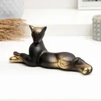 Фигурка гипс &laquo;Кот лежит&raquo;, чёрный, 8&times;20 см