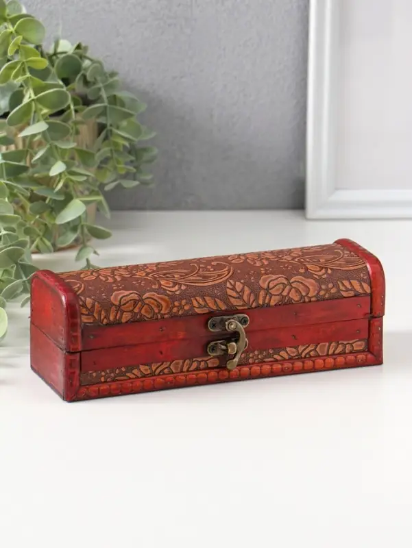 Шкатулка - купюрница дерево &laquo;Цветы&raquo;, для денег, украшений, 6.5&times;20&times;7 см