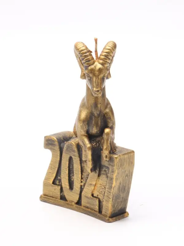 Свеча новогодняя &laquo;Козёл 2027&raquo;, 7.5&times;6.6&times;12.5 см, бронза