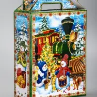 Подарочная новогодняя коробка &laquo;Экспресс&raquo;, для сладких подарков, 16.8&times;7&times;25 см