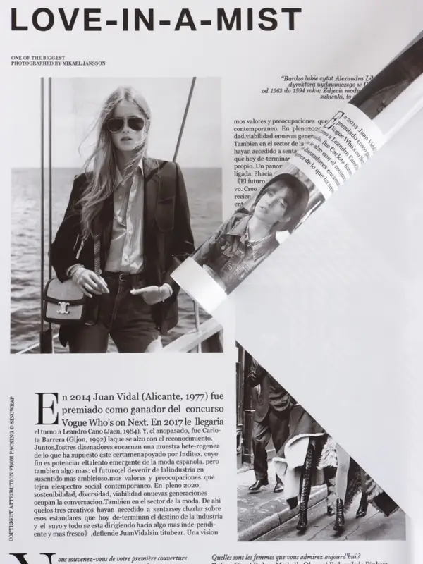 Пленка флористическая "Газета моды" 65мкм, белая, 50х57 &plusmn;1см