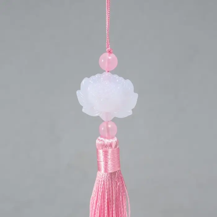 Подвеска текстиль, пластик Подвеска текстиль, пластик "Кисть. Лотос" розовая 1,2х2,7х14,5 см